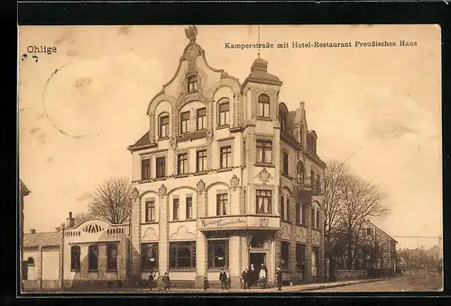 AK Ohligs, Kamperstrasse mit Hotel-Restaurant Preussisches Haus