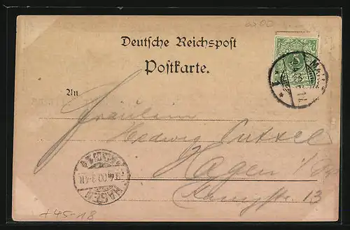 Lithographie Mainz, Bootshaus des Mainzer Ruder-Vereins