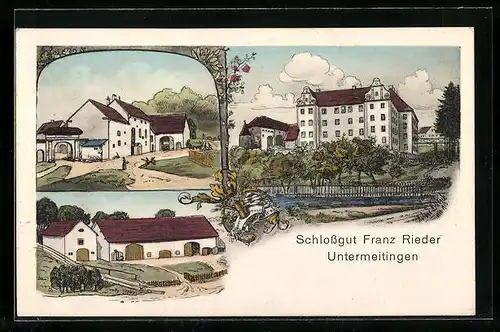 AK Untermeitingen, Schlossgut Franz Rieder