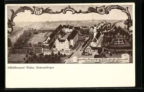 AK Untermeitingen, Schlossbrauerei Rieder