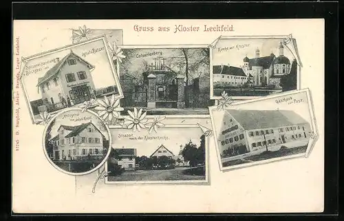 AK Kloster Lechfeld, Metzgerei von Jakob Knoll, Gasthaus zur Post