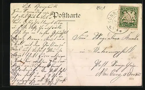 AK Konradshofen, Handlung v. Th. Sirch, Postagentur u. Pfarrhof