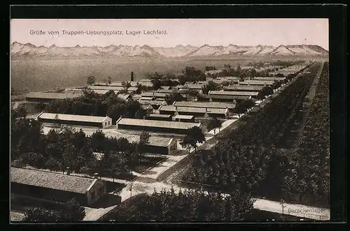 AK Lager Lechfeld, Truppen-Übungsplatz, Luftbild