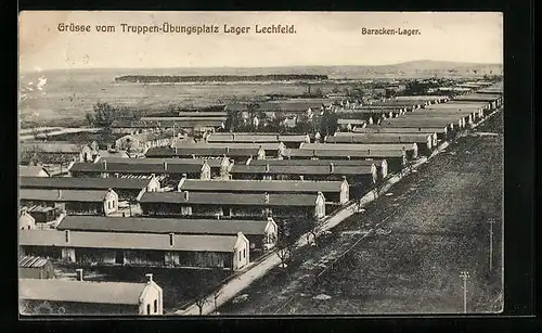 AK Lager Lechfeld, Baracken auf dem Truppenübungsplatz