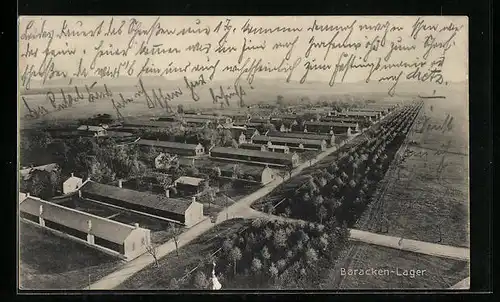 AK Lager Lechfeld, Baracken-Lager aus der Vogelschau