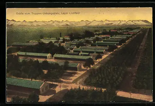 AK Lager Lechfeld, Truppen-Übungsplatz, Luftbild