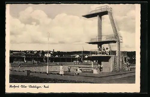 AK Herford, Otto Weddigen-Bad mit Sprungturm