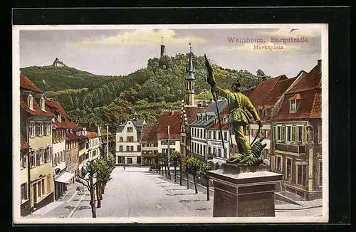 AK Weinheim /Bergstrasse, Marktplatz