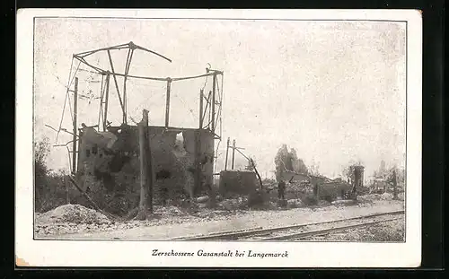 AK Langemarck, Zerschossene Gasanstalt