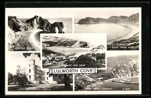 AK Lulworth, Wulworth Cove-Durdle Door, Castle, Village and Cove, Cove from East, Cove from Lookout