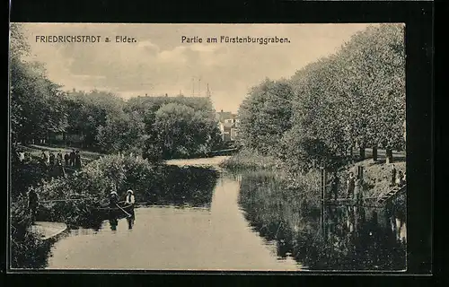 AK Friedrichstadt a. Eider, Partie am Fürstenburggraben