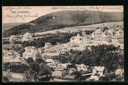 AK Bad Gottleuba, Ortsansicht aus der Vogelschau