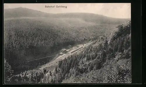 AK Gehlberg, Blick zum Bahnhof