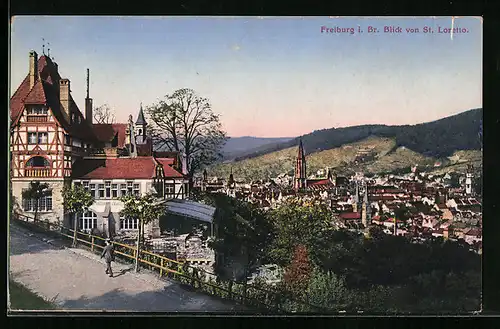 AK Freiburg i. Br., Blick von St. Loretto