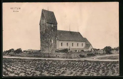 AK Keitum a. Sylt, Kirche mit Friedhof