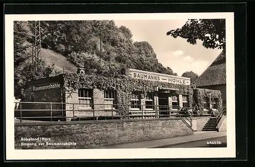 AK Rübeland /Harz, Eingang zur Baumannshöhle