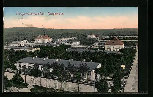 AK Königsbrück, Truppenübungsplatz aus der Vogelschau