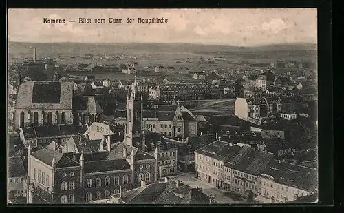 AK Kamenz, Blick vom Turm der Hauptkirche