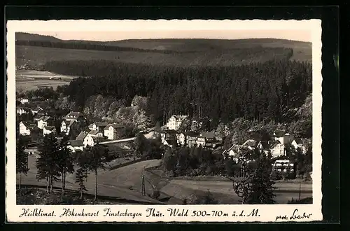 AK Finsterbergen /Thür. Wald, Totalansicht aus der Vogelschau