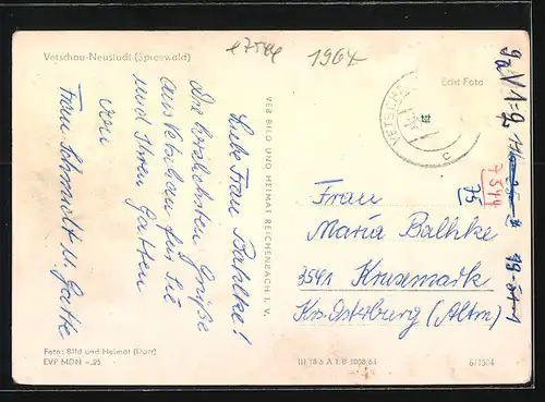 AK Vetschau-Neustadt (Spreewald), Ortsansicht aus der Ferne