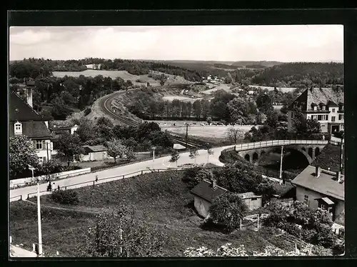 AK Jössnitz i. Vogtl., Totalansicht aus der Vogelschau
