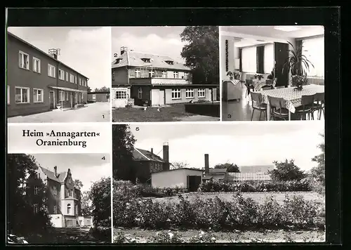 AK Oranienburg, Heim Annagarten-Therapiegebäude, Haus Abendfrieden, Arbeitsraum, Haupthaus, Gärtnerei