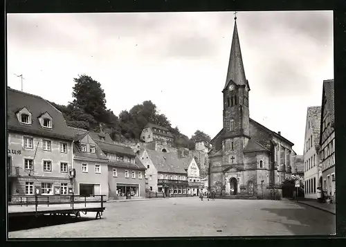 AK Stadt Wehlen (Sächs. Schweiz), Markt mit Kirche