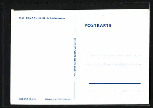 AK Ringenhain, Ortsansicht und drei Ansichten aus dem Ort