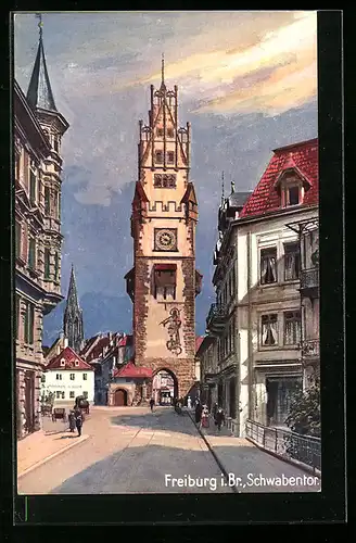 Künstler-AK Freiburg i. Br., Schwabentor