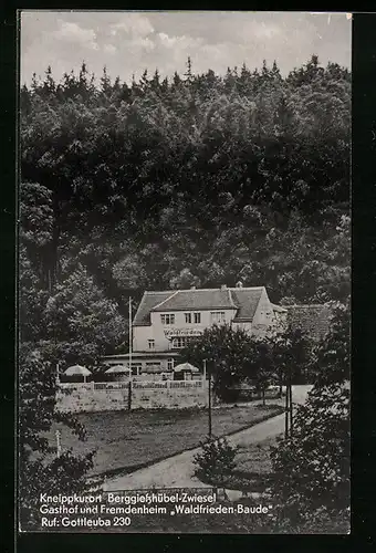 AK Berggiesshübel-Zwiesel, Gasthof und Fremdenheim Waldfrieden-Baude