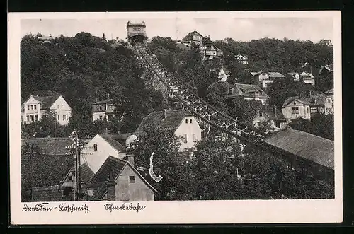 AK Dresden, Loschwitz, Ortsansicht mit Schwebebahn