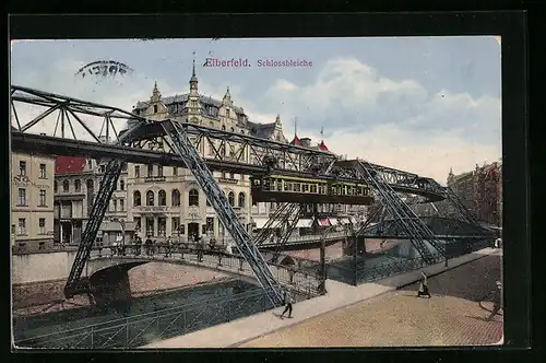 AK Elberfeld, Schwebebahn an der Schlossbleiche