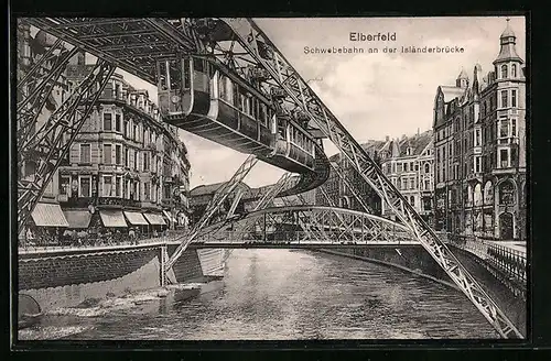 AK Elberfeld, Schwebebahn an der Isländerbrücke