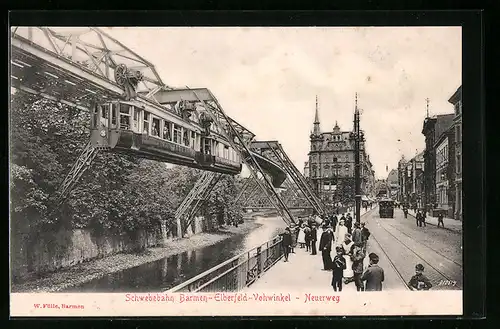 AK Barmen-Elberfeld-Vohwinkel, Schwebebahn am Neuerweg