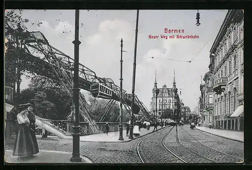 AK Barmen, Neuer Weg mit Schwebebahn