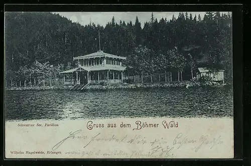AK Eisenstein im Böhmerwald, Pavillon am Schwarzer See