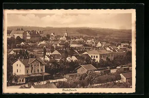 AK Bischofteinitz, Ortsansicht aus der Vogelschau