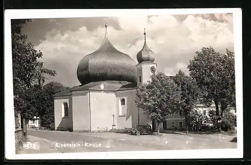 AK Eisenstein /Böhmerwald, Blick zur Kirche