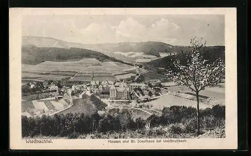 AK Hausen im Wiedbachtal, Totalansicht mit St. Josefhaus bei Waldbreitbach