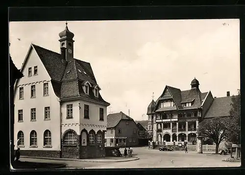 AK Georgenthal /Thür., FDGB-Heim und HO-Gaststätte Deutscher Hof