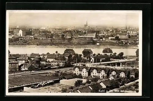 AK Kehl am Rhein, Blick auf Strassburg