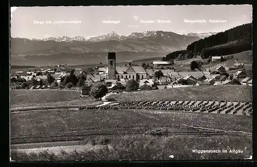 AK Wiggensbach im Allgäu, Totalansicht aus der Ferne