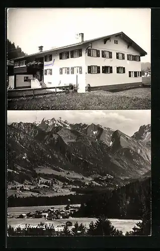 AK Langenwang /Allgäu, Totalansicht und Pension