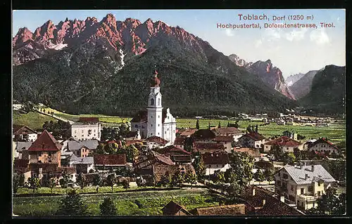 AK Tobiach, Dorfansicht im Hochpustertal, Dolomitenstrasse