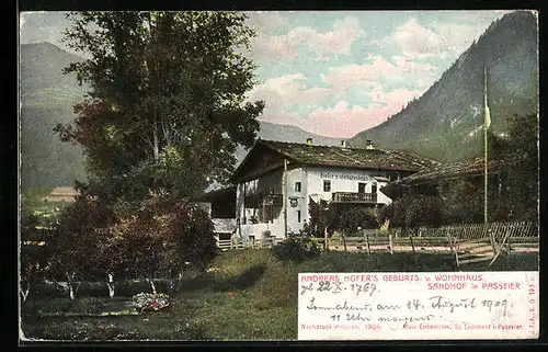 AK St. Leonhard, Andreas Hofer`s Geburts- u. Wohnhaus, Sandhof in Passeier