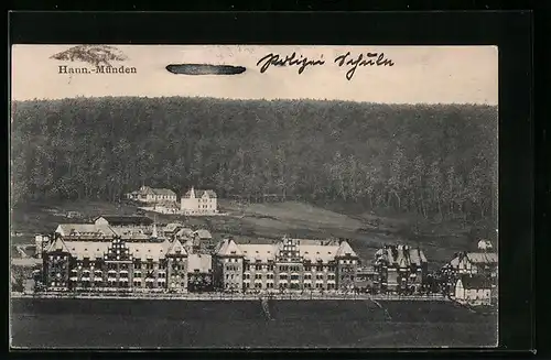 AK Hann.-Münden, Teilansicht aus der Vogelschau