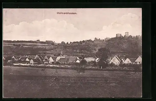 AK Helmarshausen, Teilansicht mit Burg