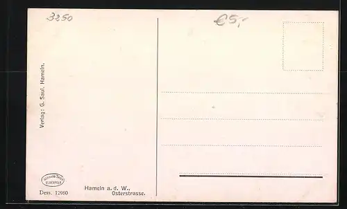 AK Hameln a. d. W., Blick auf die Osterstrasse