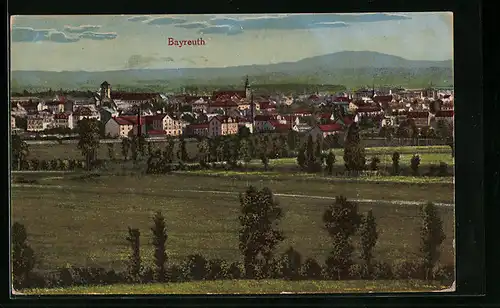 AK Bayreuth, Teilansicht aus der Vogelschau