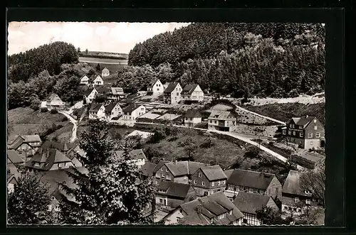 AK Schwalefeld /Waldeck, Ortsansicht aus der Vogelschau